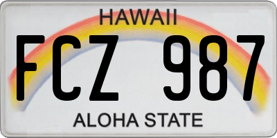 HI license plate FCZ987