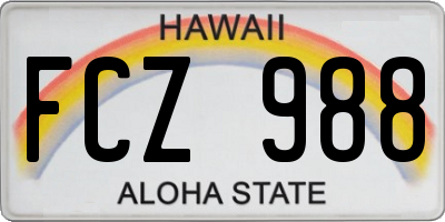 HI license plate FCZ988