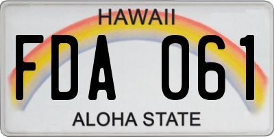 HI license plate FDA061
