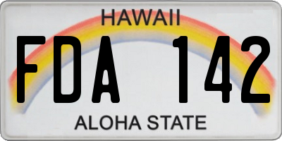 HI license plate FDA142