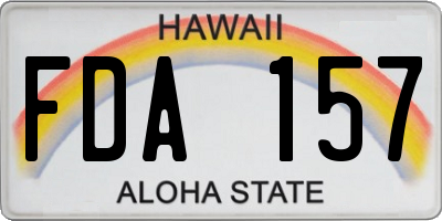 HI license plate FDA157