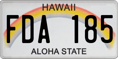 HI license plate FDA185