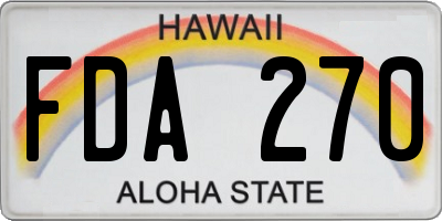 HI license plate FDA270