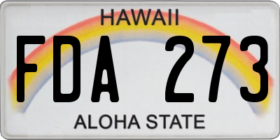 HI license plate FDA273
