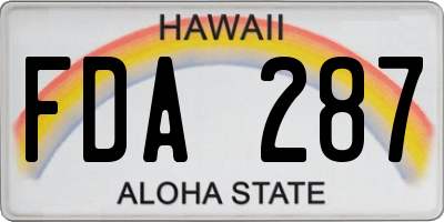 HI license plate FDA287