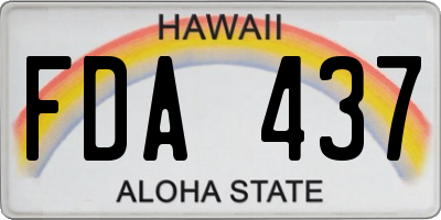 HI license plate FDA437