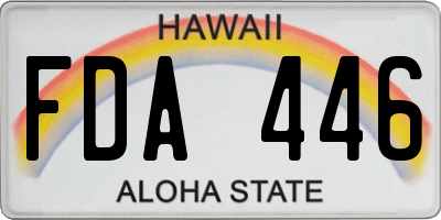 HI license plate FDA446