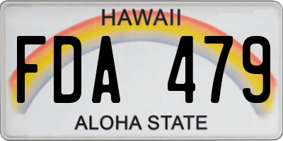 HI license plate FDA479