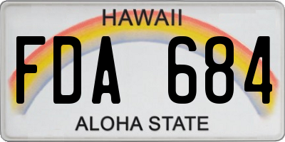 HI license plate FDA684