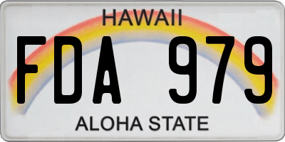HI license plate FDA979