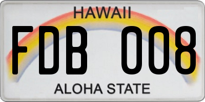 HI license plate FDB008