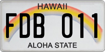 HI license plate FDB011