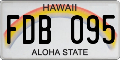 HI license plate FDB095