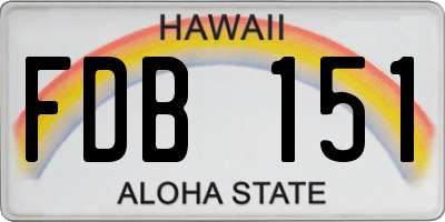 HI license plate FDB151