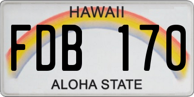 HI license plate FDB170
