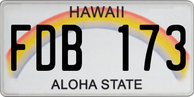 HI license plate FDB173