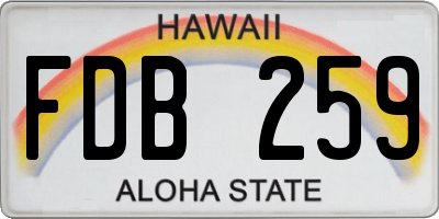 HI license plate FDB259
