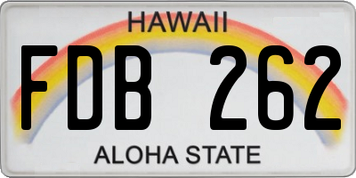 HI license plate FDB262