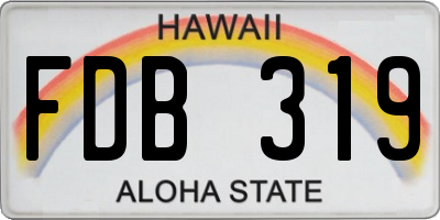 HI license plate FDB319