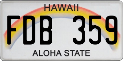 HI license plate FDB359