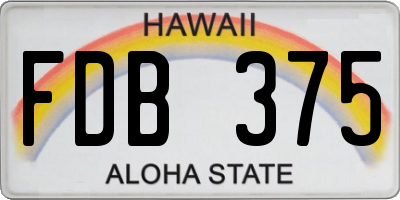 HI license plate FDB375