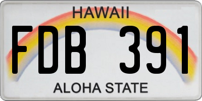 HI license plate FDB391