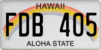 HI license plate FDB405