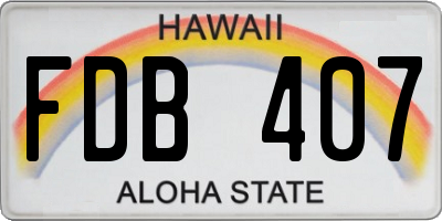 HI license plate FDB407