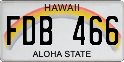HI license plate FDB466
