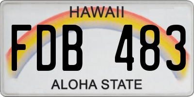 HI license plate FDB483