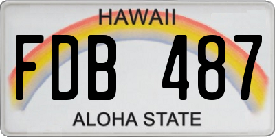 HI license plate FDB487
