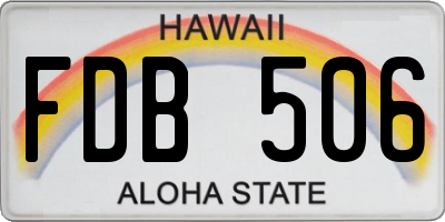 HI license plate FDB506