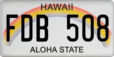 HI license plate FDB508