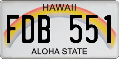HI license plate FDB551