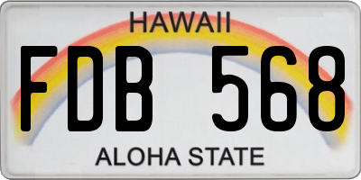 HI license plate FDB568