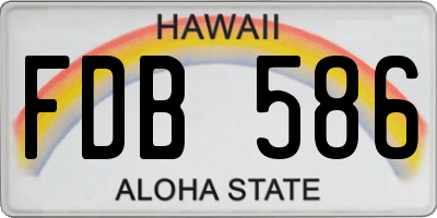 HI license plate FDB586