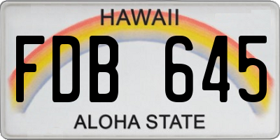 HI license plate FDB645