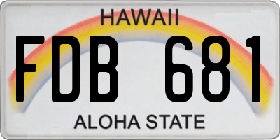 HI license plate FDB681