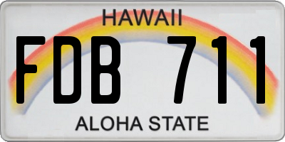 HI license plate FDB711