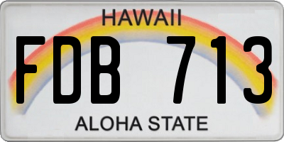 HI license plate FDB713