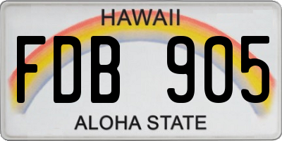 HI license plate FDB905