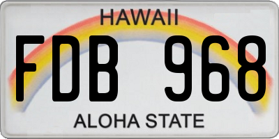 HI license plate FDB968
