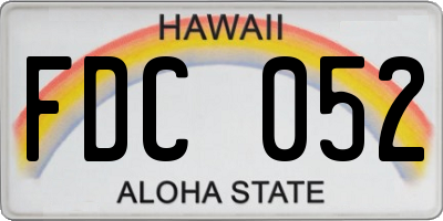 HI license plate FDC052