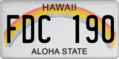 HI license plate FDC190