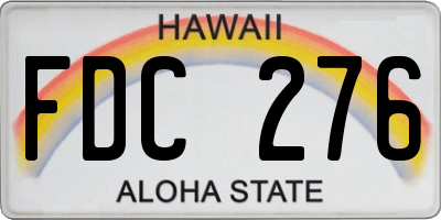 HI license plate FDC276