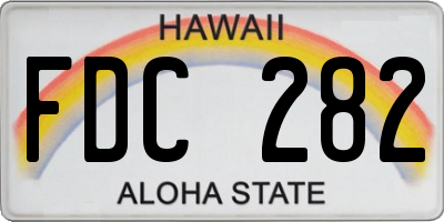 HI license plate FDC282
