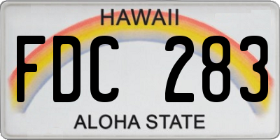 HI license plate FDC283