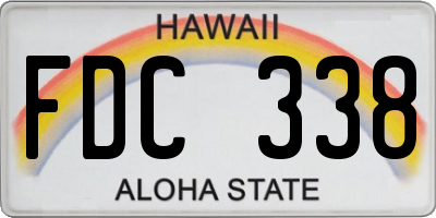 HI license plate FDC338