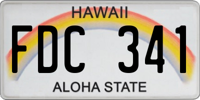 HI license plate FDC341