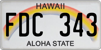 HI license plate FDC343
